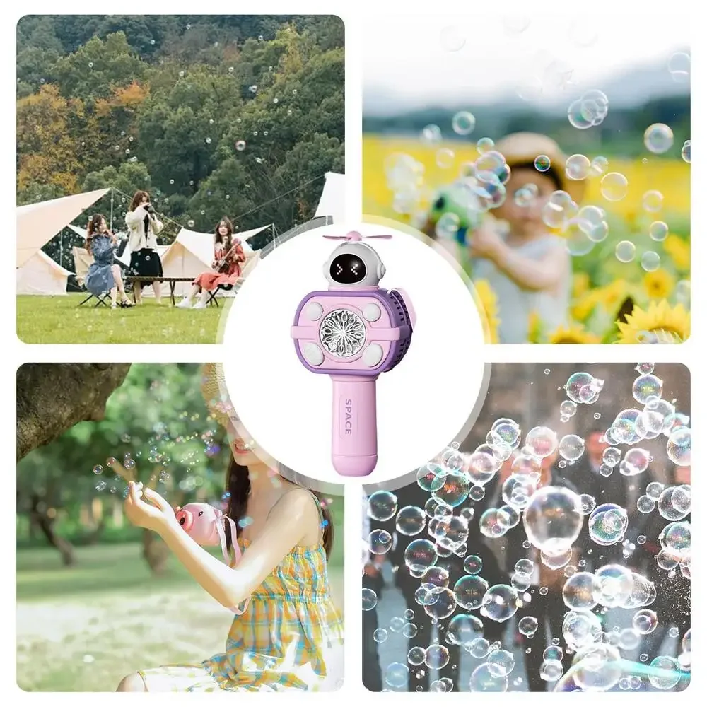 Bubble Gun Rocket Bubbles Machine Fully Automatic Shape Spaceman Soap Blower With Light Boys Girls Kids Toys Childrens Day Gift