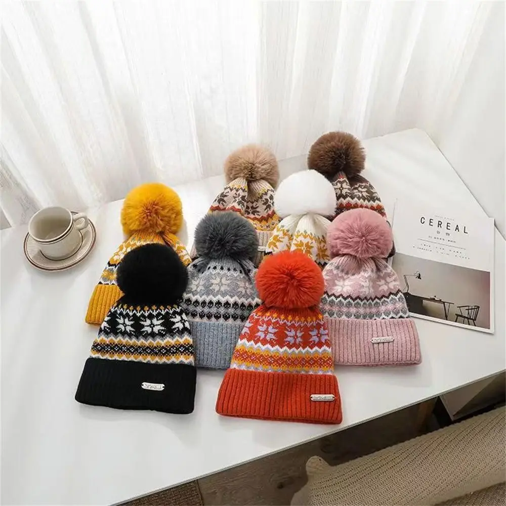 Casual Warm Knitted Hats Coldproof Windproof Warm Cap Solid Color Ear Protection for Autumn Winter