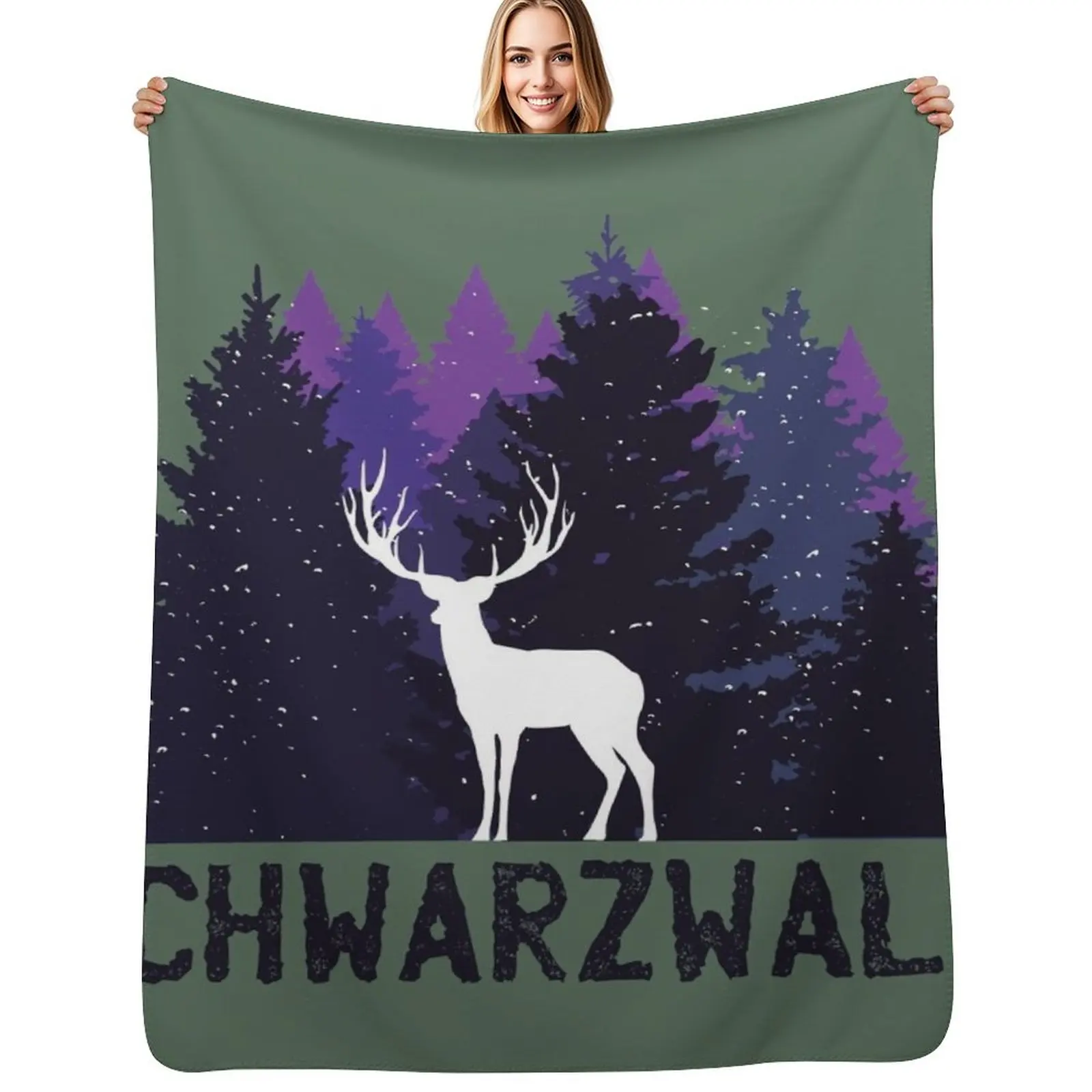 

Black Forest Schwarzwald Throw Blanket Decorative Sofa Soft Big Polar for winter Blankets