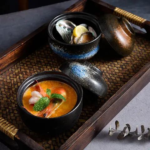 Japansk soppa, risskål med lock, sushidumpling, kryddskål, keramisk gryta, ångkokare, soppskål, traditionell misosoppa 10 best sales misosoppa skål - №5