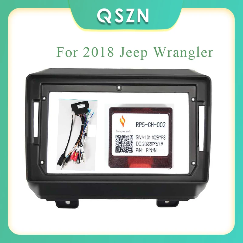 

9Inches Car Stereo Dash Radio Fascia Kit Installation Trim Frame 2Din For 2018 Jeep Wrangler