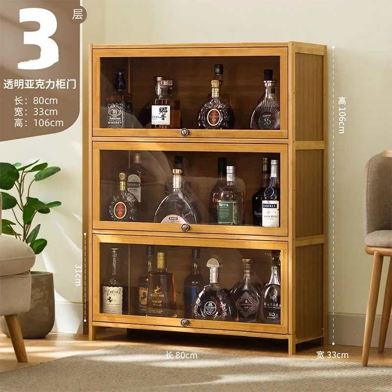 

-Wine Acrylic Display Cabinet Home Living Room Wine Cabinet Simple Bar Wine Showcases Bar Restaurant Multi-storey Locker