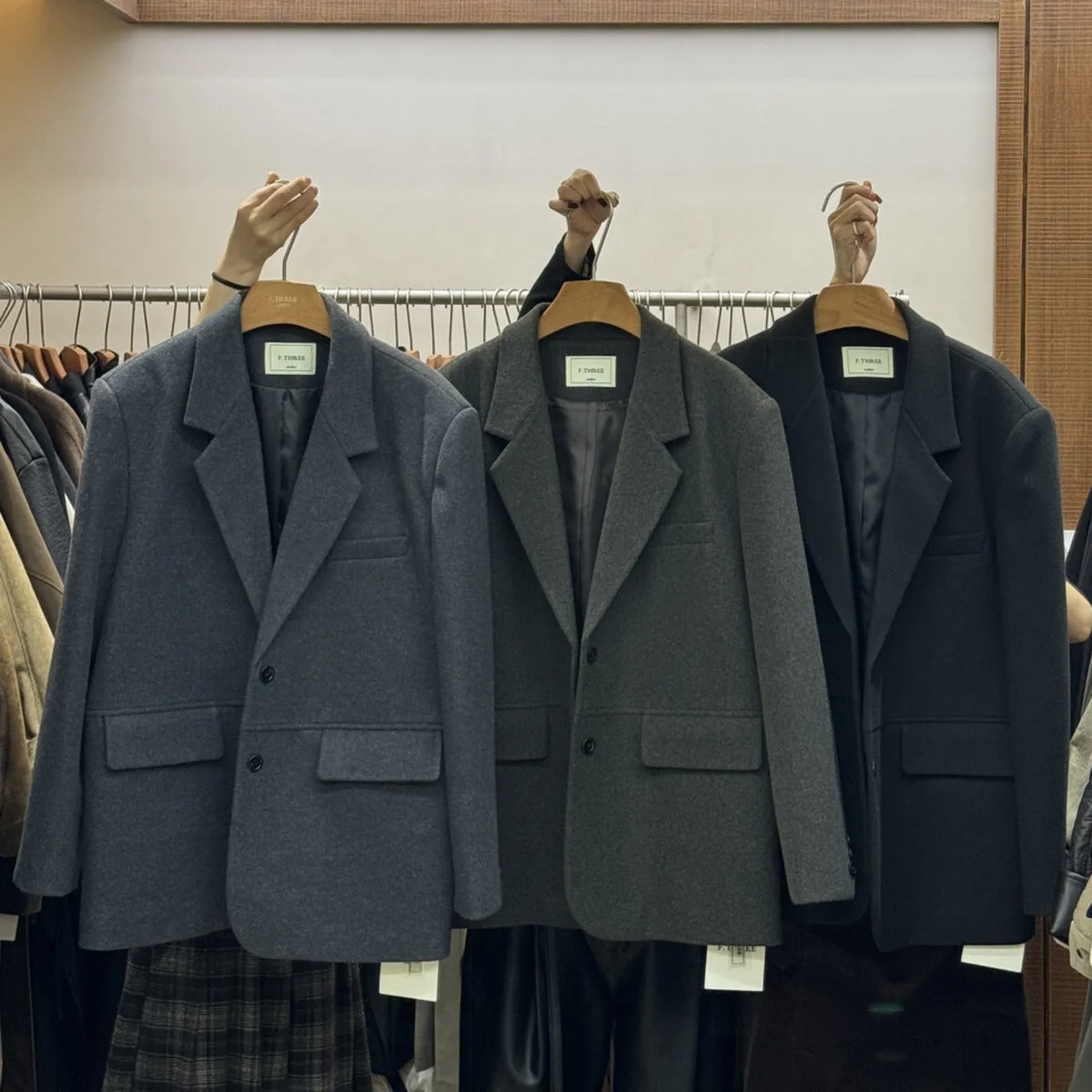 KWTX 2025 100% Wool Blazer Women Solid Color Casual Single Breasted Lapel Trendy Design Elegant New Arrival Autumn Winter