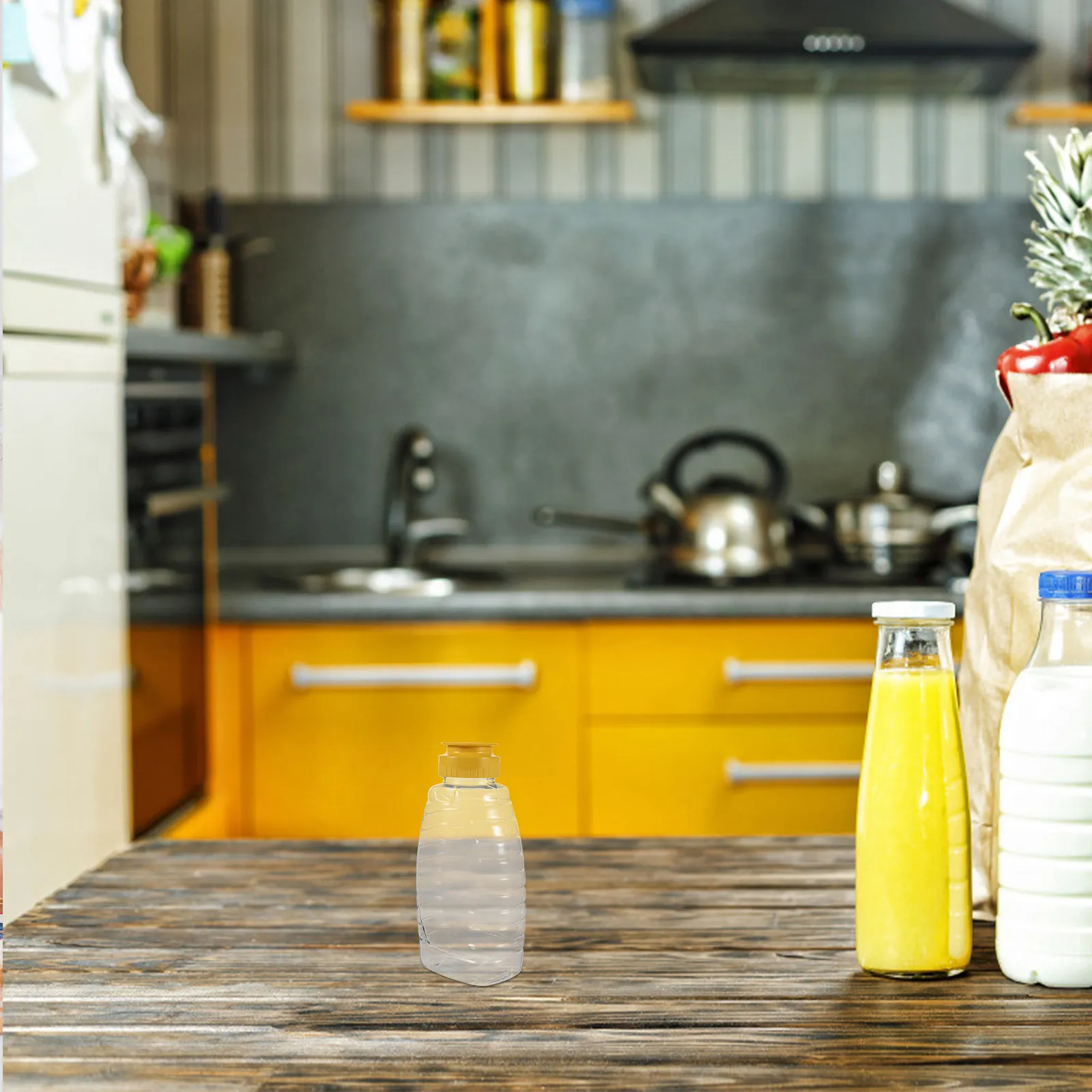 Botellas exprimibles para miel, dispensadores de condimentos de plástico transparente a prueba de fugas, tapas con boquilla de 350Ml para salsa de barbacoa, mostaza, salsa de tomate, jarabe, 2 uds.