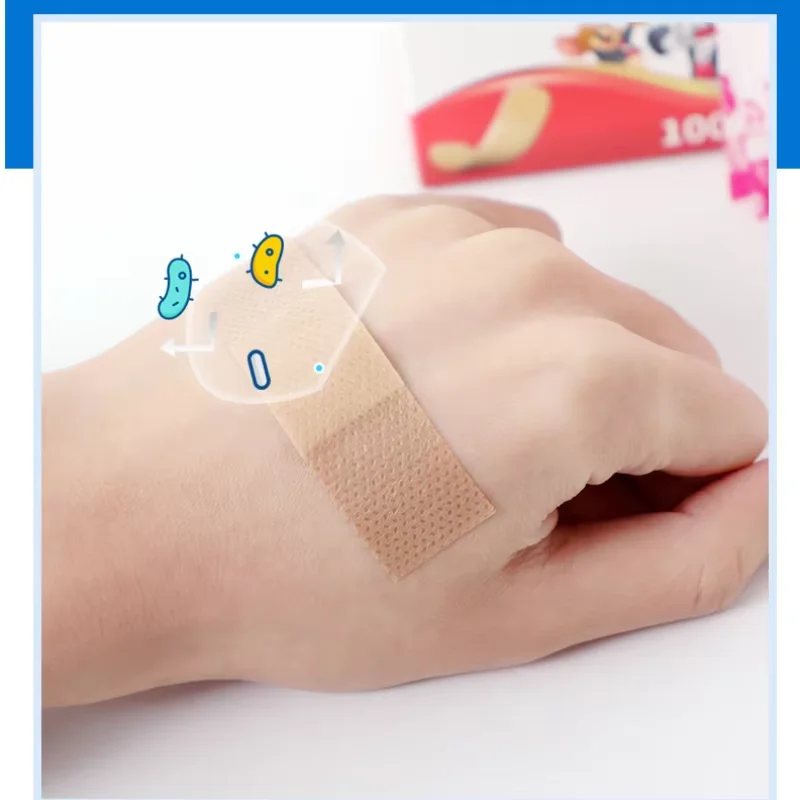 100Pcs Bandaids Stretchy Bandaids Medical Disposable Non-Woven Breathable Anti-Abrasive Foot Waterproof Cute