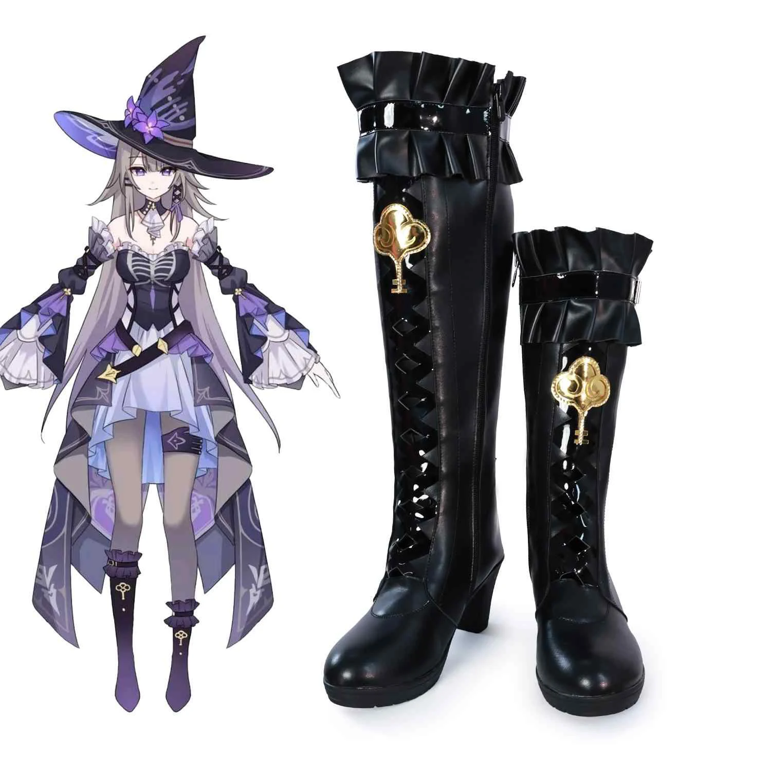 Game Honkai Star Rail Herta Cosplay Shoes Props Boots Halloween Party Clothing Accessories Adult Men Women Long Boots