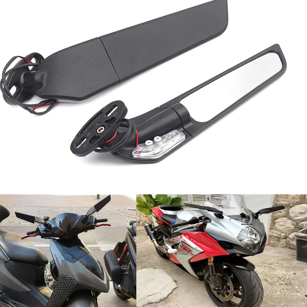 Specchietto retrovisore rotante per ala del vento modificata per specchietto moto regolabile per Honda Suzuki Yamaha Aprilia