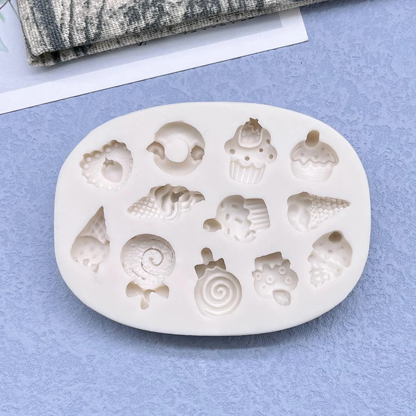 Ice Cream Lollipop Doughnuts Silicone Sugarcraft Mold Resin Tools Cupcake Baking Mould Fondant Cake Decorating Tools