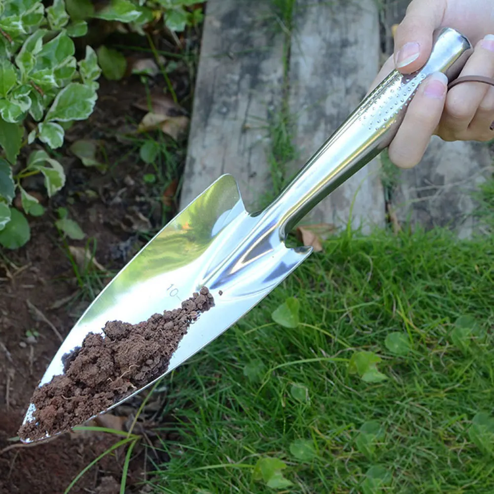 

1Pcs Stainless Steel Garden Shovel Thickened Durable Transplanting Tool Portable Practical Multi-Function Gardening Supplies