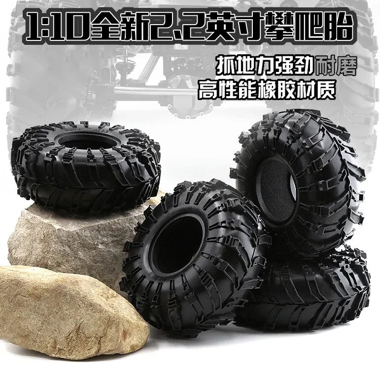 

4pcs 140mm 2.2" Rubber Tire Wheel Tyres for 1/10 RC Crawler Car Axial SCX10 Pro Capra Wraith Traxxas TRX4 RC4WD D90 Redcat