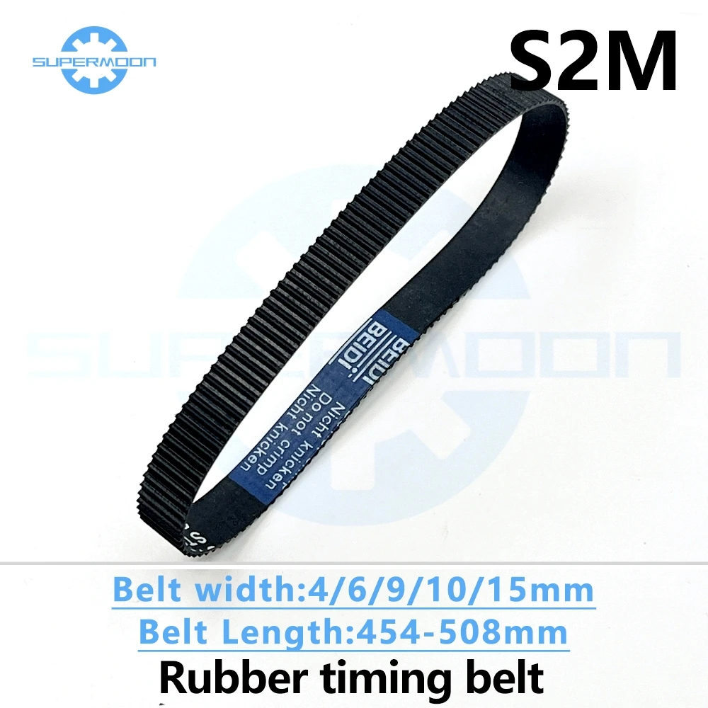 

S2M Rubber Timing Belt Length 454 456 460 464 468 474 478 480 488 492 494 498 500 502 504 506 508mm Width 4-15mm Toothed Belt