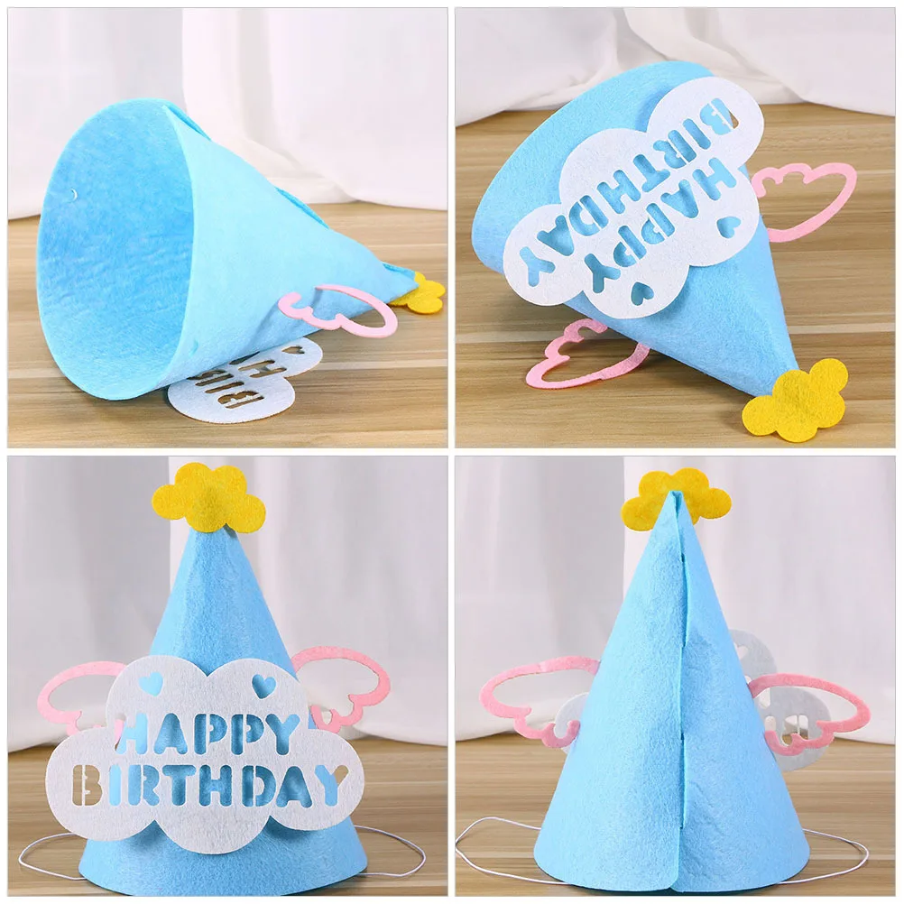 

5Pcs Adorable Birthday Hats for Kids Party Headwear Baby Boys Girls Celebration Caps Decorative Birthday Hat Party Hat