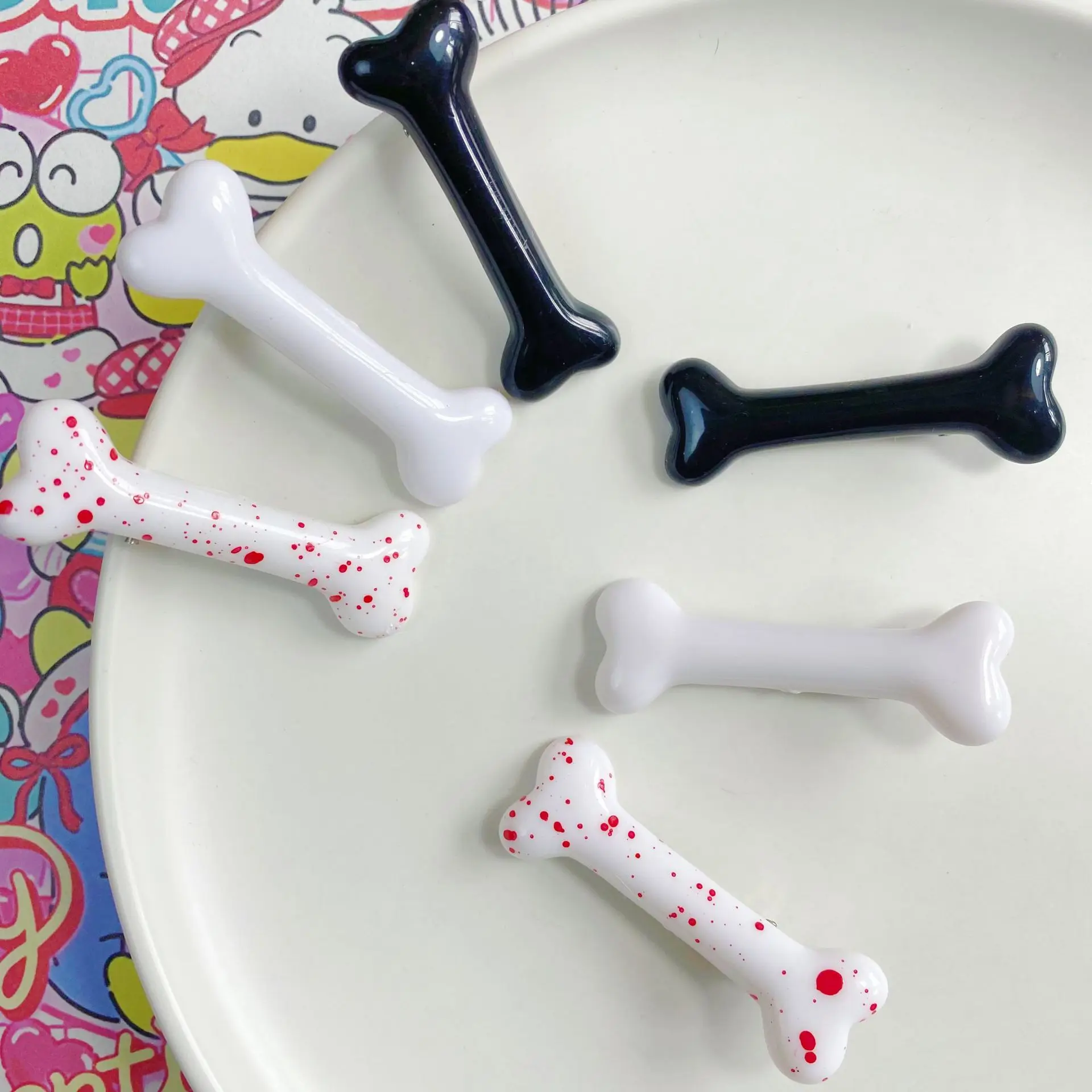 4/8/10/18 Stück Knochen-Haarnadeln, Modische Gothic-Kopfbedeckung für Frauen und Mädchen, Haarspangen, Haarband-Accessoires, Lebendige Hundeknochen-Haarklammern