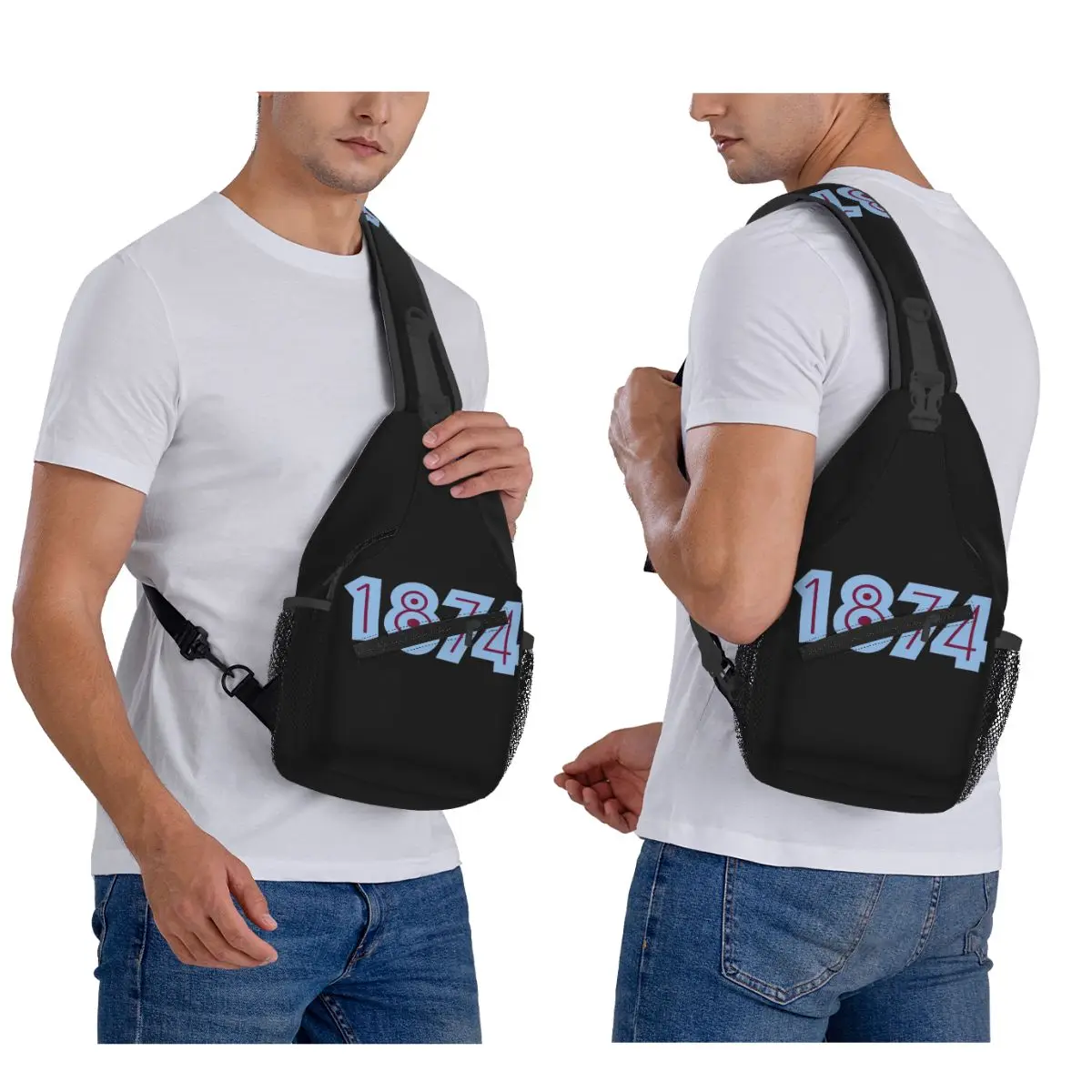 

Aston Villa 1874 Chest Bag Men Sling Crossbody Backpack Chest Bag Travel Hiking Daypack Shoulder Bag