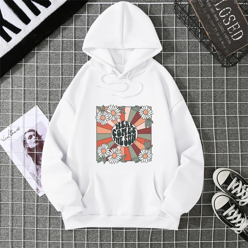 SEEK THE Sunflower Pattern Printing Damen Hoodie Amazon Independent Station Sommer New Style Baumwolle Rundhals Hoodie CYXX303