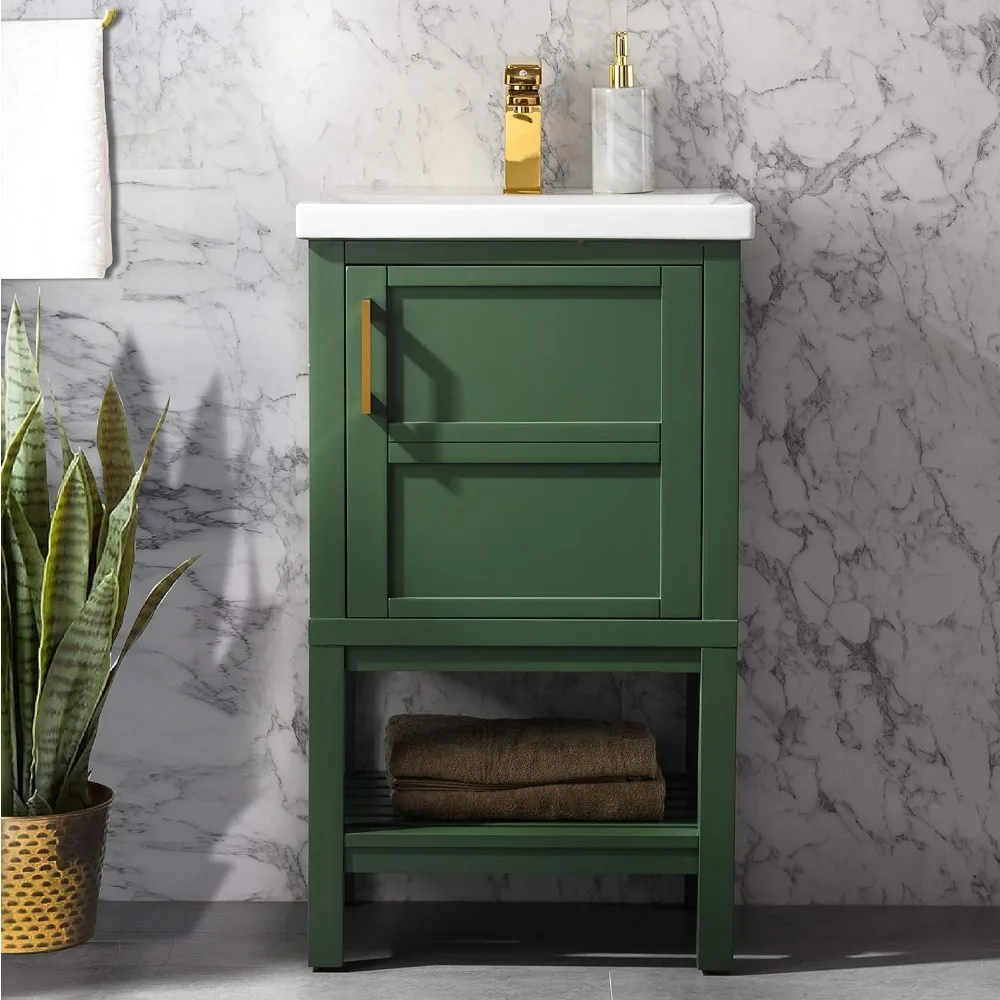 

Bailey 20" Single Bathroom Vanity with Porcelain Top