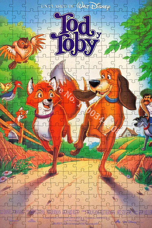 Disney The Fox and The Hound Jigsaw Puzzles 300/500/1000 Pieces Assembling Picture Puzzles Toys for Adults Children Kids Games