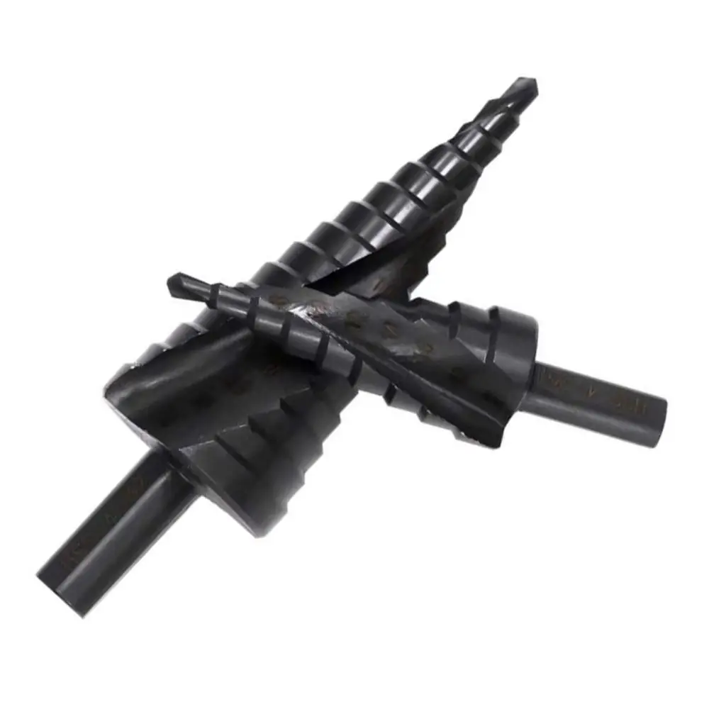 Portable 4-32mm Drill Bit Set HSS Spiral Groove Step Drill Nitriding Drilling Tools Set Hole Opener