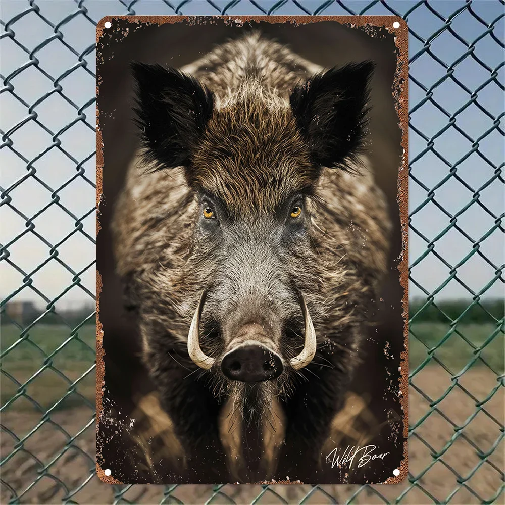 Wild Boar Aluminum Foil Carved Wall Art, Indoor/Outdoor Decor for Home, Bedroom, Restaurant, Bar, Cafe, School, Door, Garage