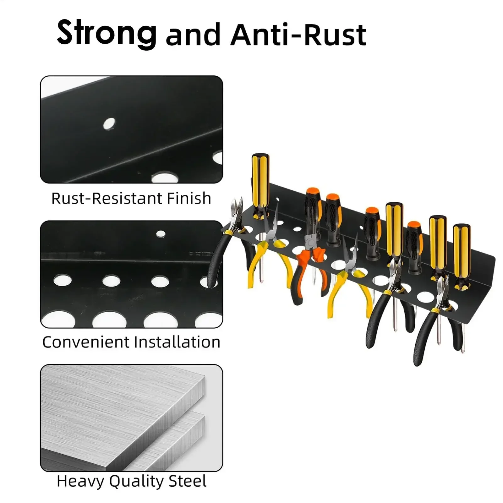 Screwdriver Tool Organizer Holder Pliers Hammer Wrench Tool Holder Wall Mount Hand Tools Metal Storage Rack Shelf For Workshop