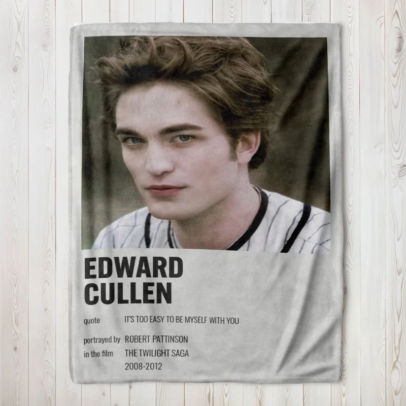 130x150cm Edward Cullen Retro 90 Homage Twilight Blanket Robert Pattinson Wool Throw Blankets Airplane Travel Soft Warm Bedsprea