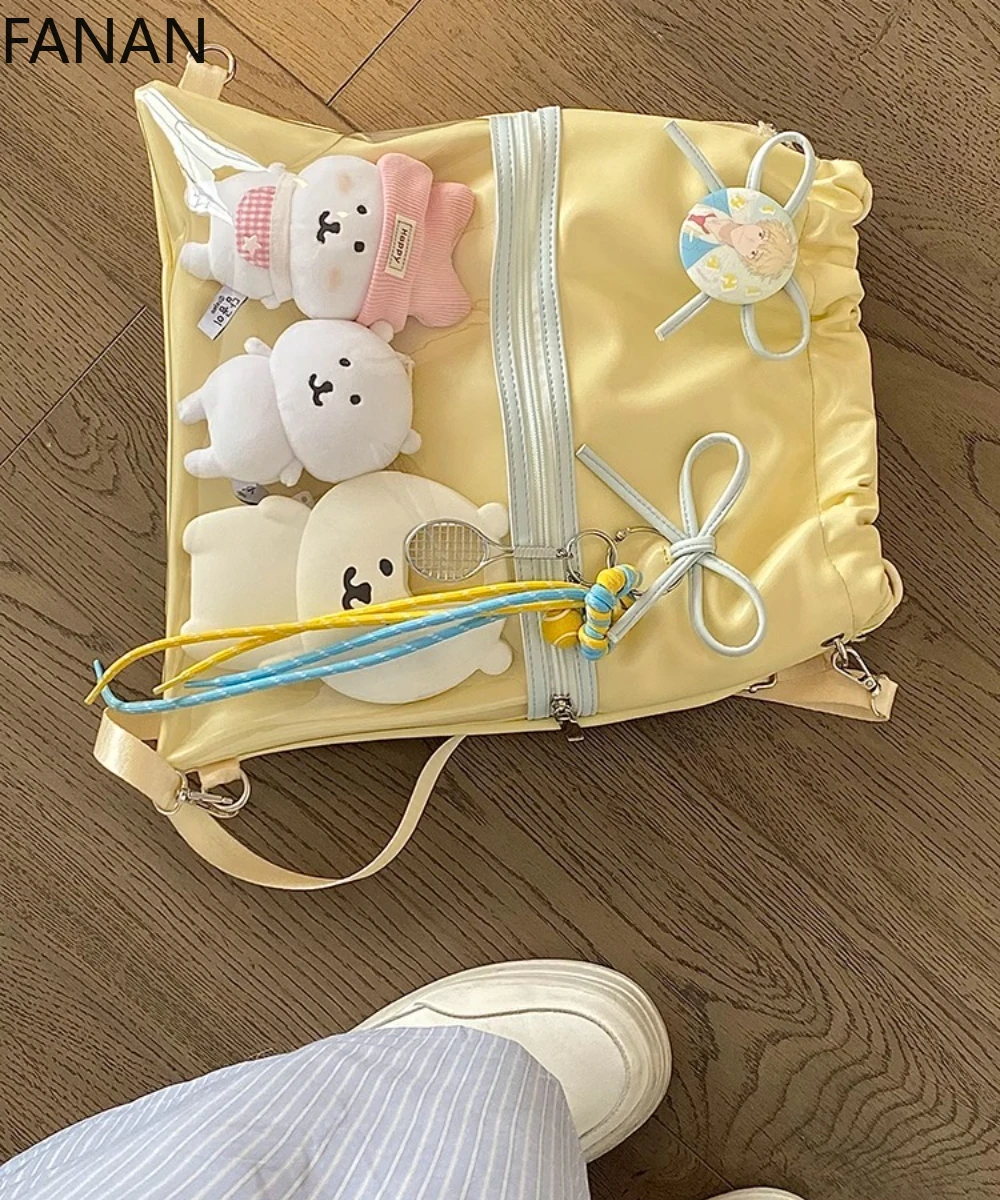 حقيبة ظهر حلوة برباط Kawaii Itabag لحقائب اليد الكبيرة والحقائب المدرسية للفتيات حقيبة كتف على شكل فيونكة JK حقيبة كروسبودي