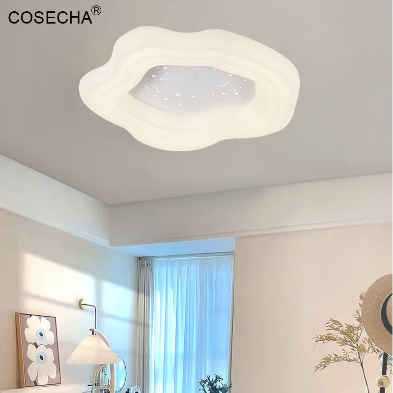 Universe Star Ceiling Lights Modern White Led Ceiling Lamp In Bedroom 60W Ceiling Mounted Lamps 85-265V Warm/Neutral/Cool Light