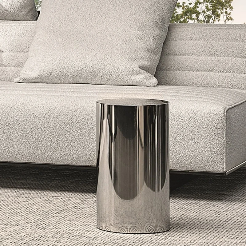 Home cylindrical edge few light luxury Italian minimalist Miloti designer stainless steel corner few high and low