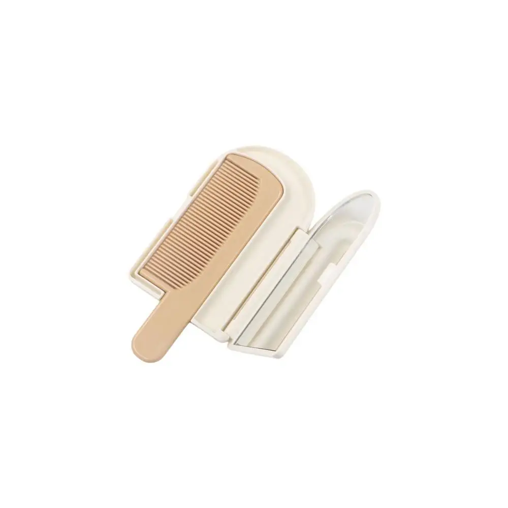 Touch-up Mirror Ice Cream Shape Hand-Held Mirror With Comb Mini Compact Make-Up Mirror Folding Portable Cosmetic Mirror Women