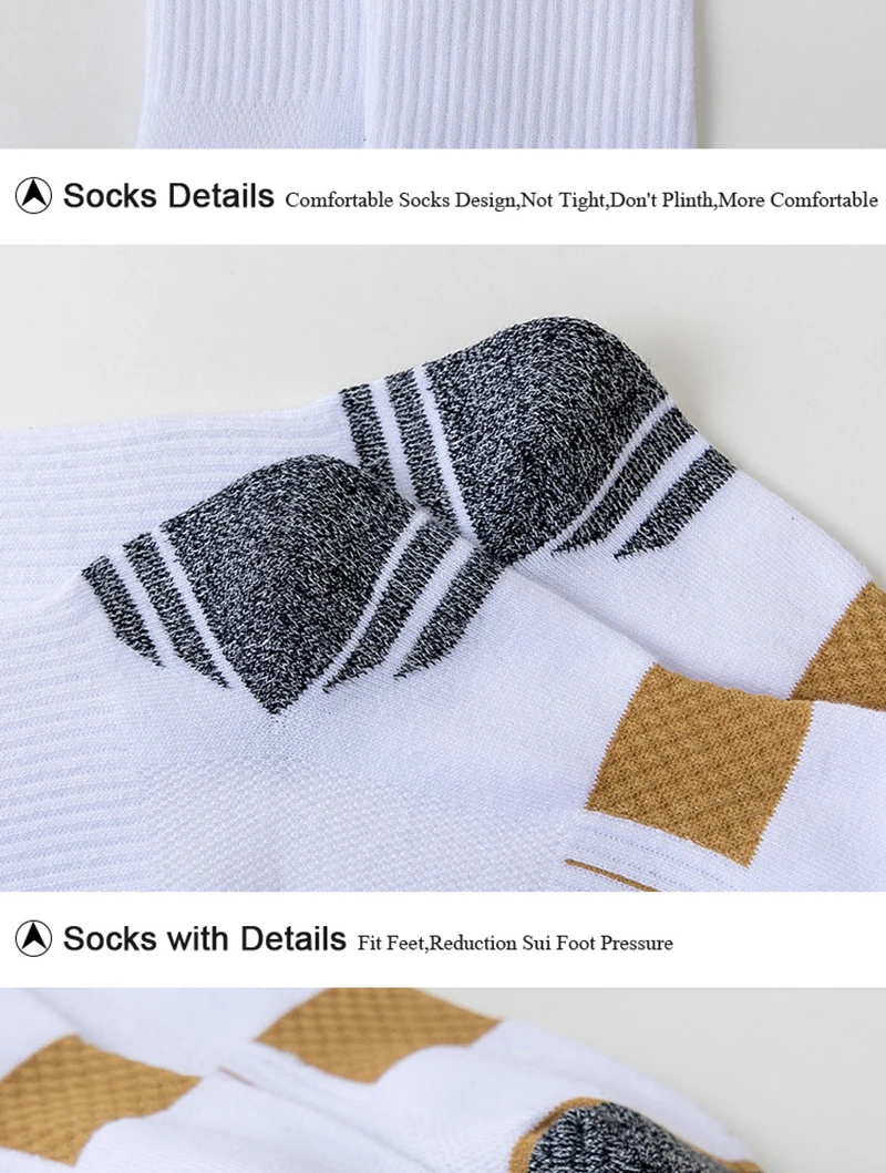 5 Paar Herbst-Herrensocken aus Baumwolle, mittellang, hohe Elastizität, atmungsaktives Mesh, dickes Frottee, schweißableitende Sportsocken – Detail 13