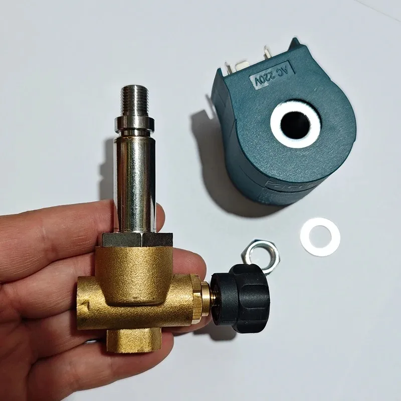 1/4 Inch Brass Steam Solenoid Valve AC230V High Temperature Normally Closed Valve for Steam Iron Stain Remover Equipment