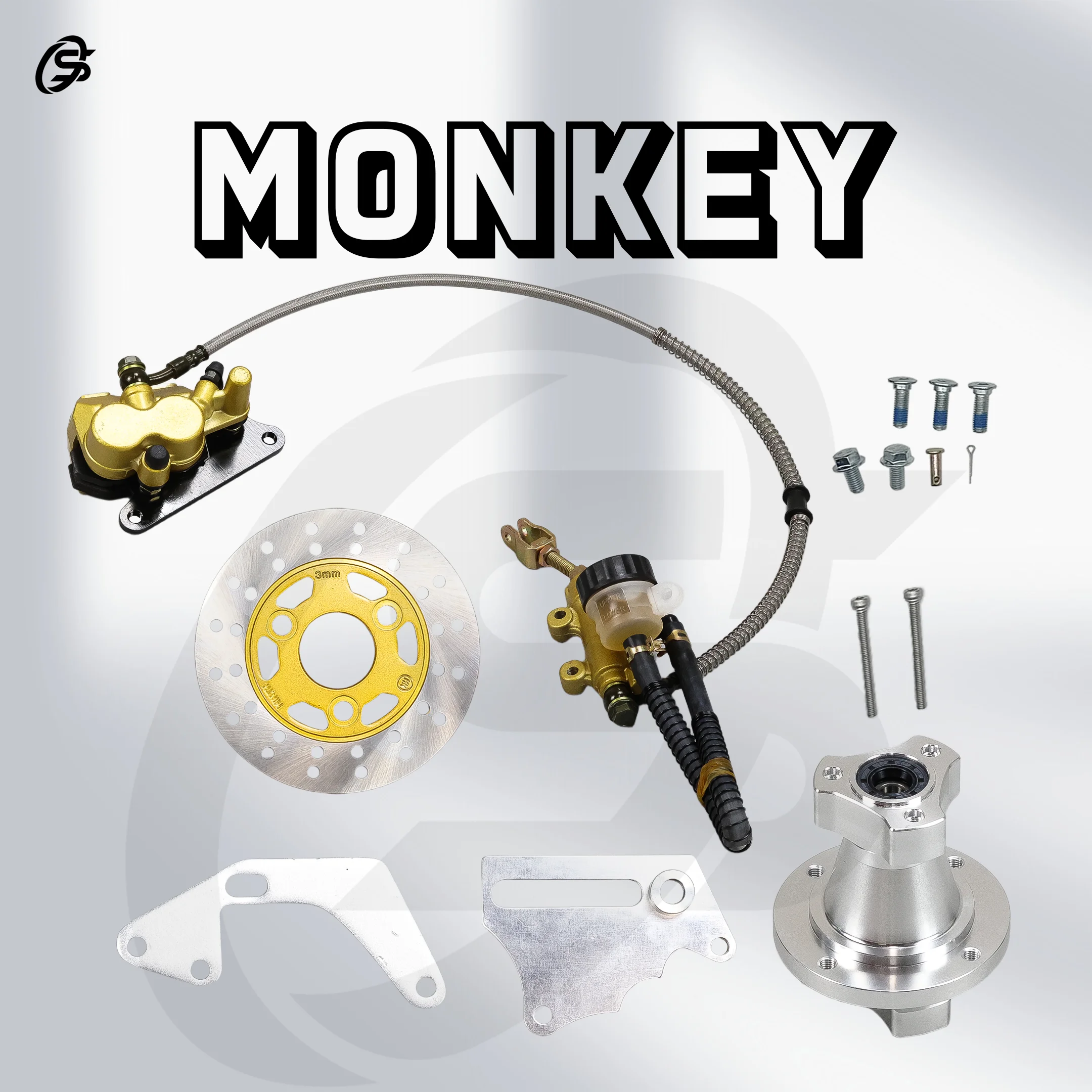 Rear Brake Kit Z50 Rear Disc Brake Set Monkey Z50 Golden Disc Brake System Dual-Piston Brake Caliper Z50 Parts