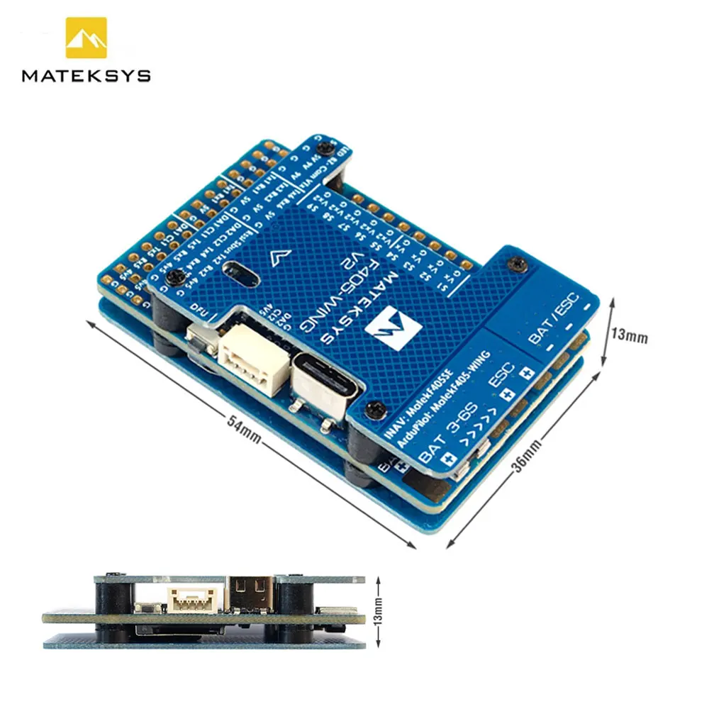 Matek MATEKSYS F405 WING V2 Flight Controller with 3-6S Support & DPS310 Barometer for FPV Applications