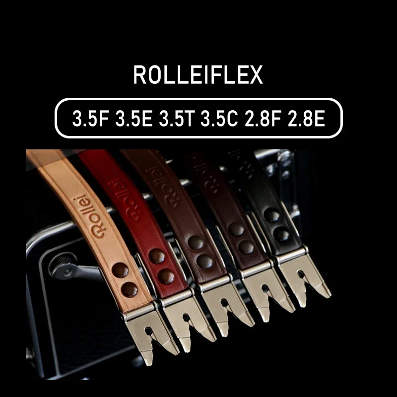 Luxurious Genuine Leather Camera Neck Strap with Clips for Rolleiflex 3.5F 3.5E 3.5T 3.5C 2.8F 2.8E FX4 TLR Camera Accessories