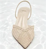 Comfort Mesh Woven Brand Pumps Women Summer Fashion Pointy Toe Thin Heel Designer Shoes Elegant Banquet Dress Shoe Zapatos Mujer - Image 2