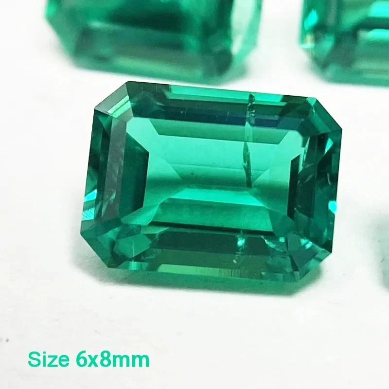 Lab Grown Emerald Cut Columbia Emeralds Hydrothermal Hand Cutting  Advanced Jewelry Making Materials 0.91-1.83ct AGL Certificate