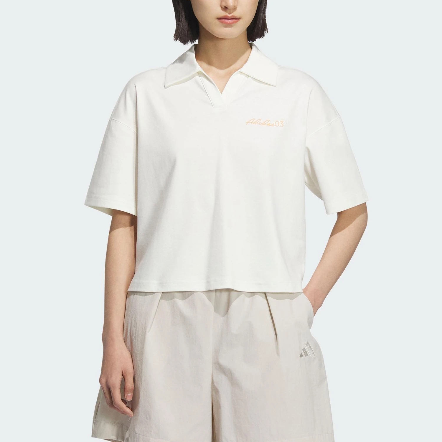 

Adidas genuine 2025 Summer Collection Women's Minimalist Cropped Polo Shirt JM8789