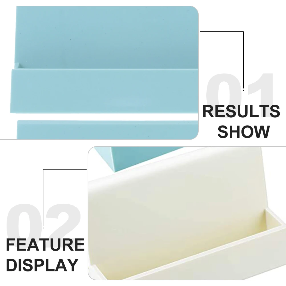

2 Pcs Business Card Storage Box Cards Stand Organizer Name Display Holder for Desk Desktop Holders Plastic Office