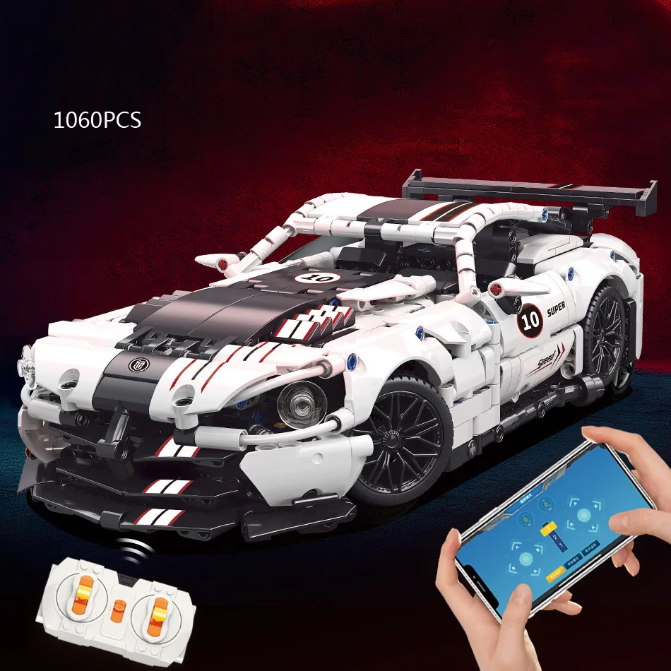 2.4Ghz Remote Control Vehicle Technical Build Block 1:14 Scale Super Sport Car Model Dodges Viper Supercar Toy Brick Supercar