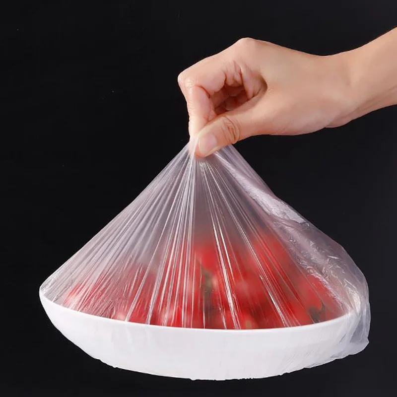 50/100pcs Disposable Food Cover kithchen Refrigerator fruit food Stretch Leftovers protection flim Dustproof Bowls Cups Caps bag