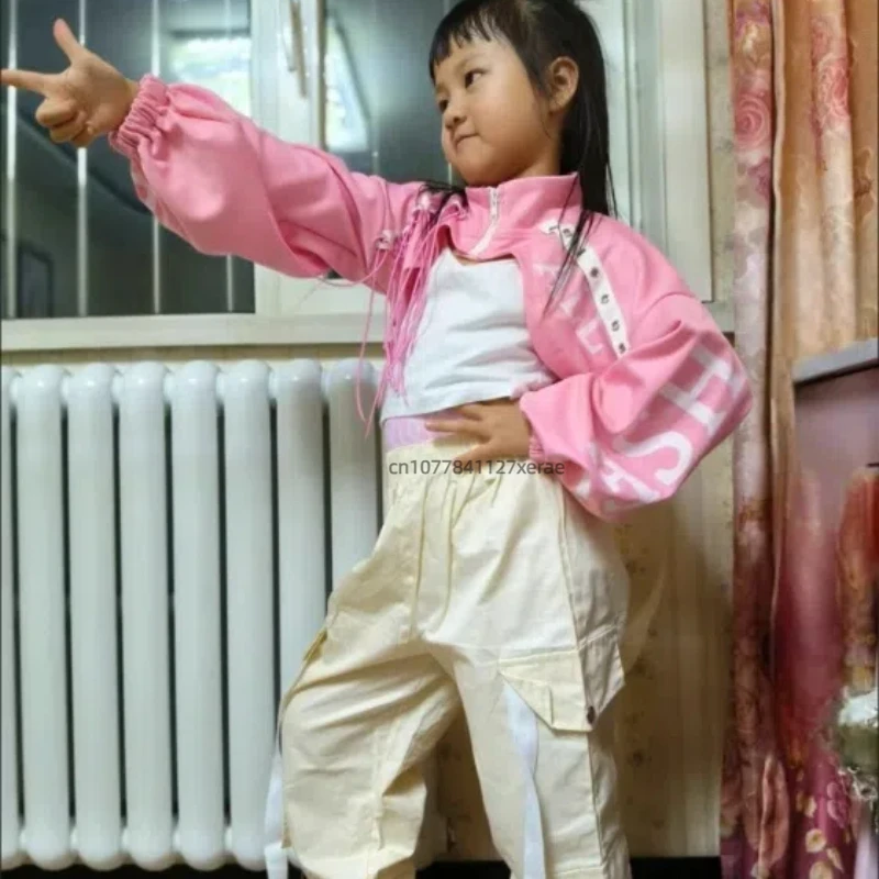 Baile callejero para niños, hip-hop, ropa de moda, ropa de actuación de baile de Jazz para niñas, conjunto completo de pasarela modelo de moda