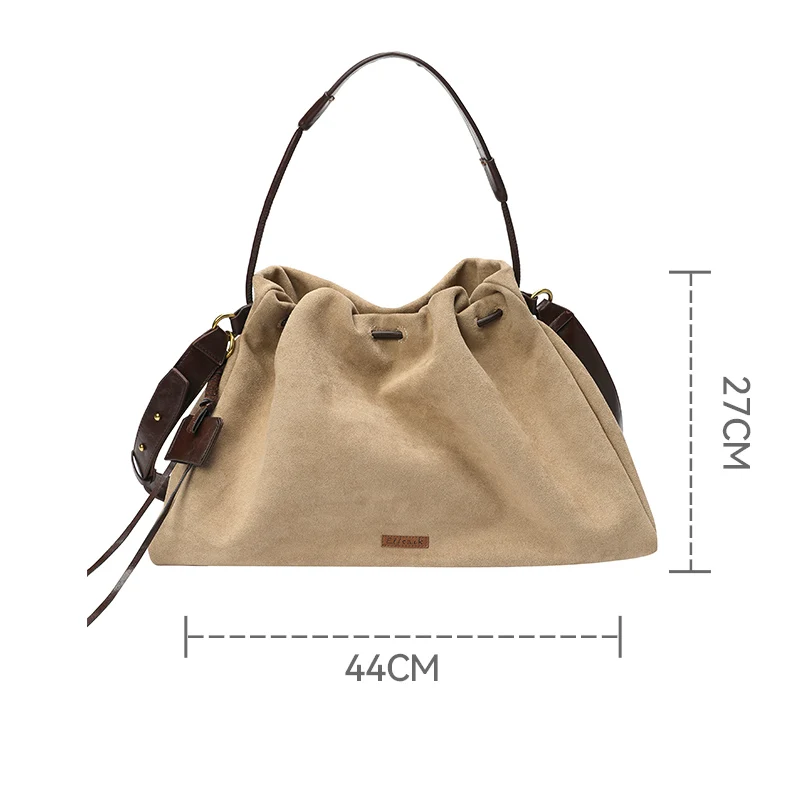 

Женская замшевая большая сумка ELFSACK-Boho, форма облака, большая вместимость, повседневная, осень, новые поступления, 2022.