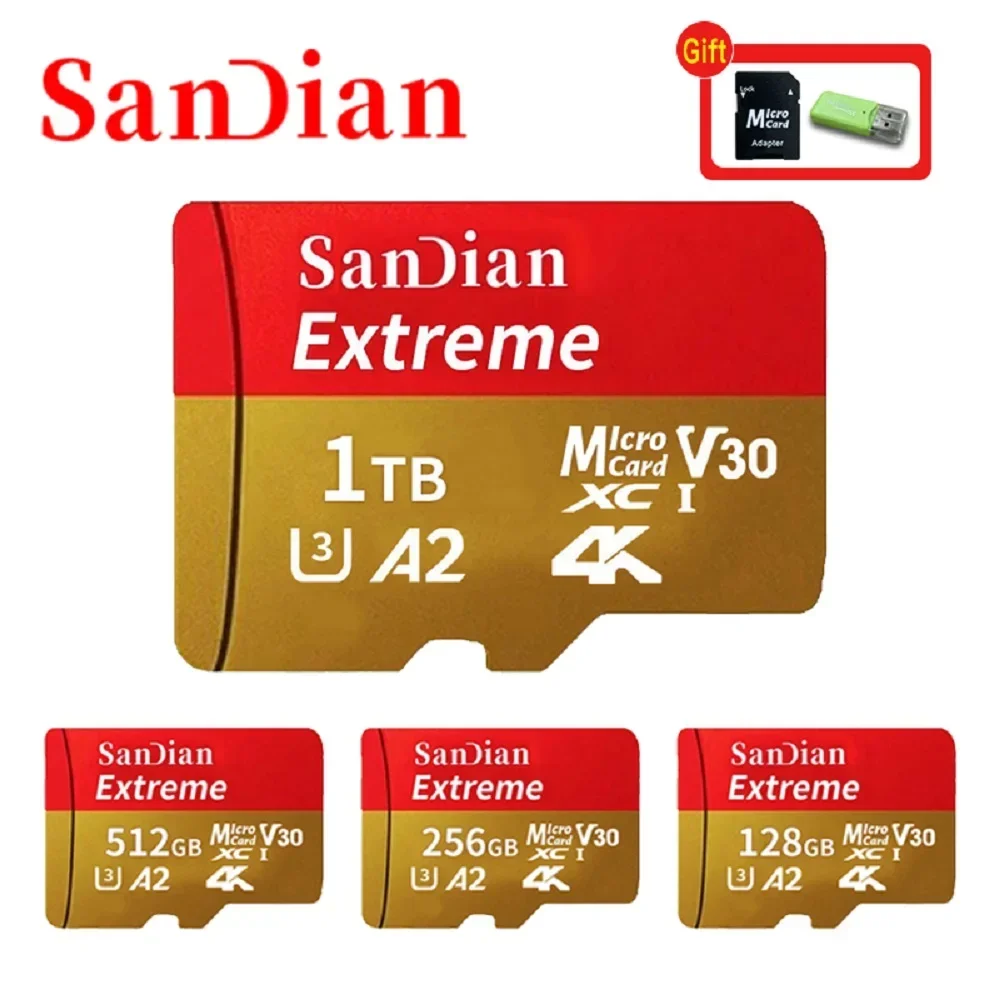 

Original micro sd card Class 10 128gb 256GB Memory Card A2 U3 512GB SD Card 1TB For Phone/Cameras Mini SD TF Card With Adapter
