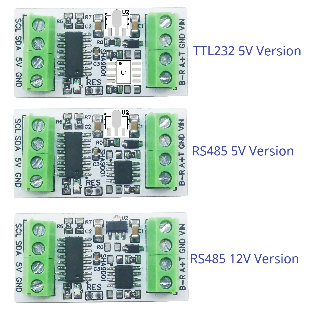 Industrial SHT30 Temperature & Humidity Sensor Adapter Board with RS485 TTL Modbus RTU Analog Remote IO for HMI PLC Expansion SH