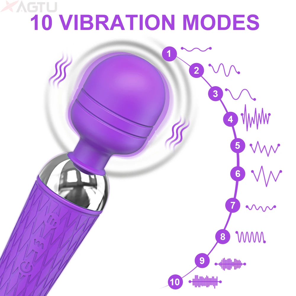 20 Modes Powerful Clitoris Stimulator Dildo Female AV Vibrator Magic Wand for Women G-spot Massager Sexulaes Sex Toys for Adult