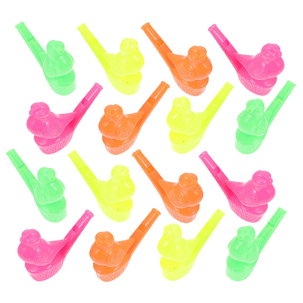 16 Pcs Whistles Props Small Musical Instrument Slide Cartoon Bird Plastic Party for