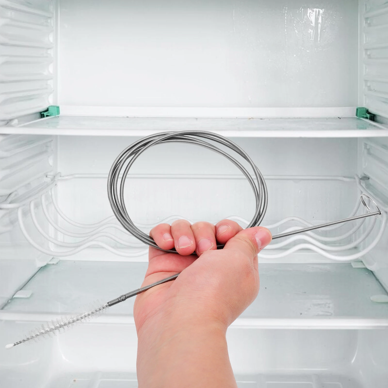 

Refrigerator Extra Long Flexible Drain Brush White Cleaning Line Tool for Fridge Compatibility Home Office Stainless