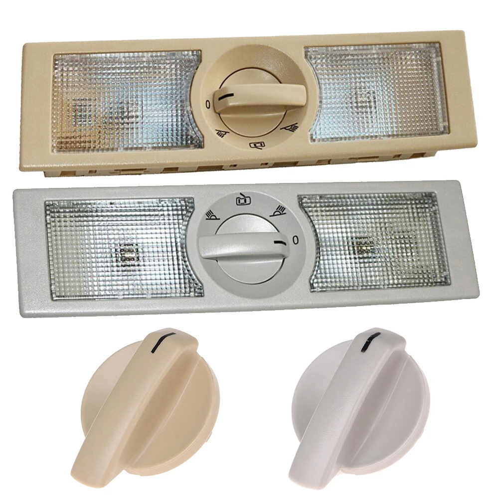 

Car Rear Roof Reading Light Knob Switch 4x3x2cm For VW-Polo For Skoda Beige Gray 6Q0947291A