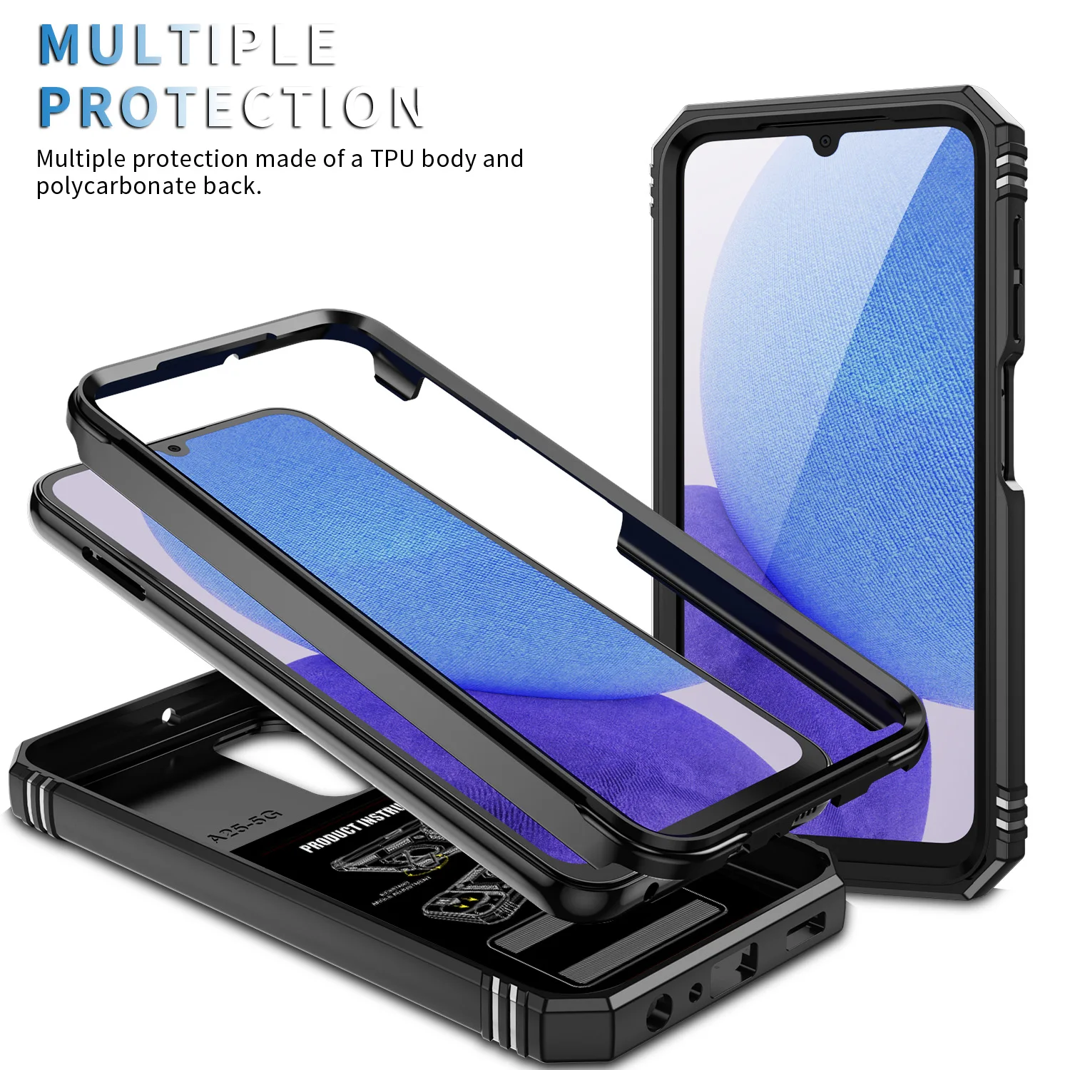 for Samsung A55 A 55 35 15 Fall Protection Hard Case for Samsung Galaxy A55 A35 A15 5G A54 A34 A14 A53 Kickstand Armor Covers