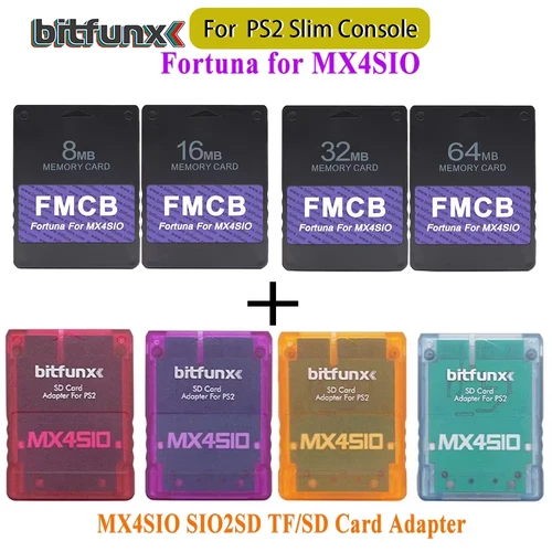 Imagen 1 del producto Tarjeta BitFunx Fortuna FMCB PS2 OPL 1,2.0 para MX4SIO SIO2SD adaptador de tarjeta TF/SD para consolas de juegos Playstation2 Slim